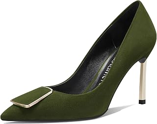 Castamere Women's Stiletto High Heel Closed Toe Pumps Slip-on Party Office Dress Cute Classic Shoes 8.5 cm Heels