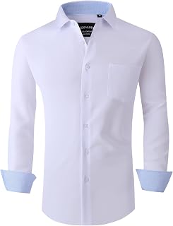 Alex Vando Men's Dress Shirts Regular Fit Long Sleeve Shirt for Men