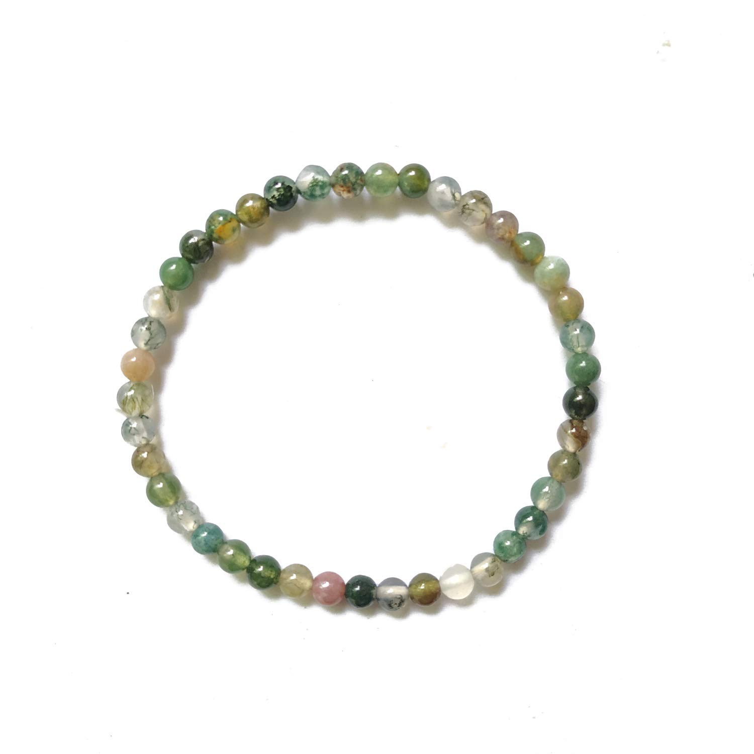 KIKILA 4mm Mini Gemstone Energy Bracelets Crushed Stone Beaded Bracelet Natural 