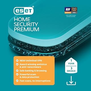 ESET Home Security Premium | Antivirus | 2025 Edition | 3 Devices | 1 Year| Unlimited VPN | Privacy Protection | Ransomware | Anti-Theft | Digital Download [PC/Mac/Android]