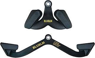 BLUSLM LAT Pull Down Bar for Cable Machine, LAT Pulldown Attachments T-bar V-bar Cable Attachment for Gym, Back Tricep Strength Training Handle (BL26)