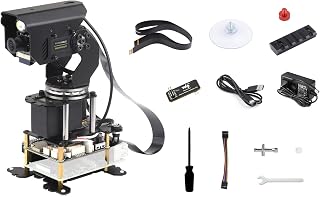 Waveshare 360° Omnidirectional High-Torque 2-Axis Expandable Pan-Tilt Camera Module, Compatible with Raspberry Pi 4B / 5, Driven by Serial Bus Servos, Based On General Driver Board for Robots