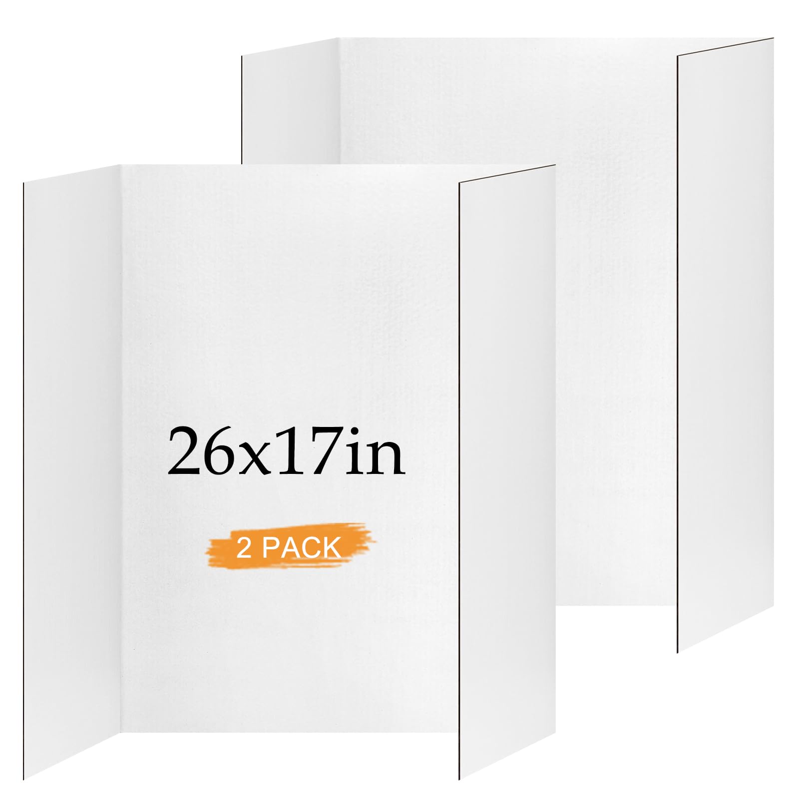 Small Trifold Poster Board 26" x 17", White Science Fair Display Boards | 2 Pack