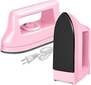 Mini Iron for Crafts Quilting, Travel Iron Household Iron Easy Iron Supplies Mini Electric Iron, Mini Heat Press Machine Sewing Sachine（Pink）