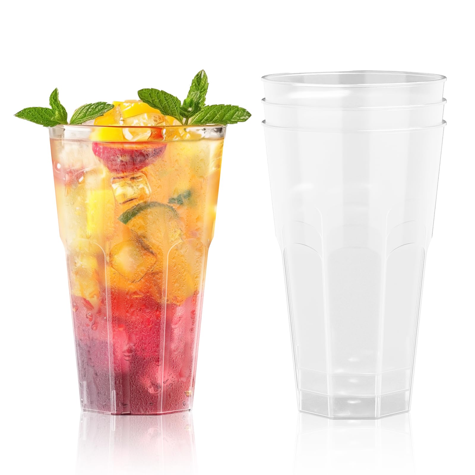 AOLUXLM 100 Stück Becher Set, Wiederverwendbare Partybecher, Plastikbecher