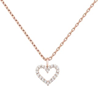 PAVOI 14K Gold Plated Heart Necklaces for Women, Cubic Zirconia Pendant