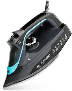 PurSteam SteamBurst+ Steam Iron, Ceramic Soleplate, Self-Clean, Anti Drip | 1750W | Ceramic Soleplate | Adjustable Steam | Self-Clean | Anti-Calc | Anti-Drip | Powerful Steam for All Fabrics
