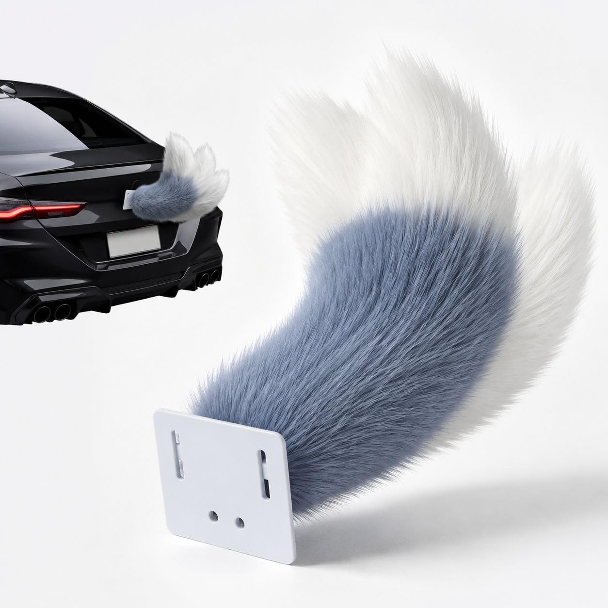 Remote Control Wagging Tail for Car - Rechargeable Plush Animal Moving Tail, USB