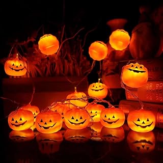 Loiina Pumpkin String Lights Halloween 3Meters 20 LED Pumpkin Lantern String for Halloween Parties