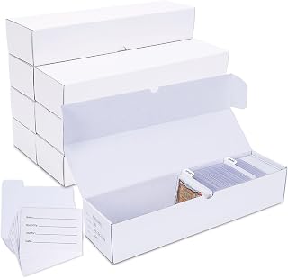 Trading Card Storage Box, 8-Pack 1000 Count Cardboard TCG & Sport Card Box | Trading Card Storage with Divider and Labels, Card Organizer Box for MTG, Magic, Football, Basketball, Game Card Collections