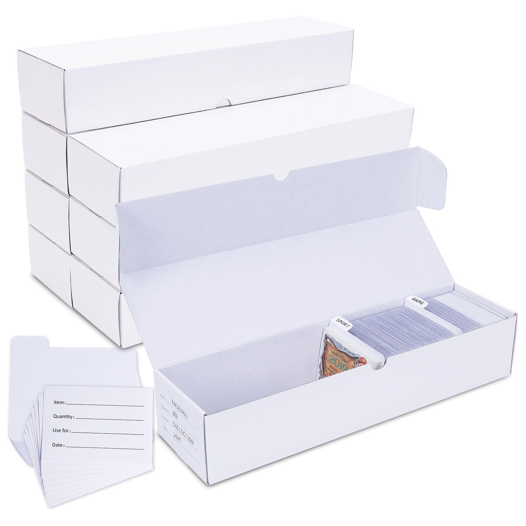 Trading Card Storage Box, 8-Pack 1000 Count Cardboard TCG & Sport Card Box | Tra
