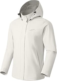 Pioneer Camp Women's Rain Jacket with Hood Lightweight Outdoor Rain Coat Waterproof Windbreaker for Hiking Travel Cycling