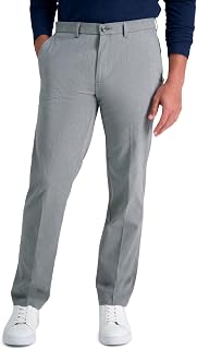 Haggar Khaki Pants Iron Free Premium Khaki Straight Fit Flat Front Flex Waist Casual Pants Men's