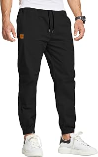 JustSun Men's Cargo Trousers Chino Trousers Joggers Cotton Sport Slim Fit Casual with Four Pockets