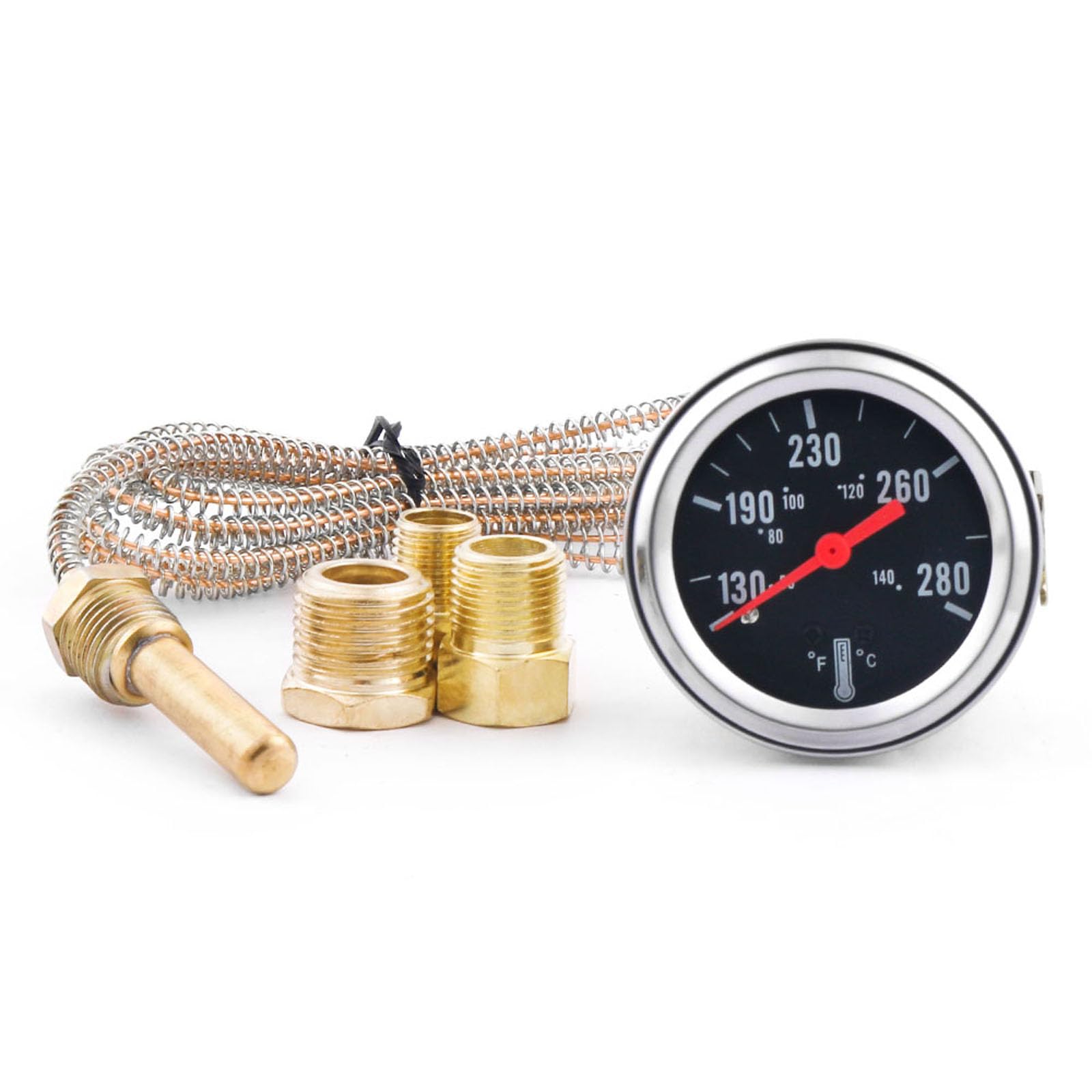 Dyno Racing 2" 52mm 12V Pointer Mechanical Water Temperature Temp Gauge (50-140℃