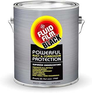 Fluid Film Black Non-Aerosol, Long Lasting Corrosion, Penetrant & Lubricant, Anti-Rust Coating, Protects All Metals in Marine and Undercoating in Automotive & Snow-Handling Vehicles, 1 Gallon