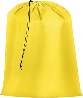Laundry Bag With Drawstring Closure 28" x 40" Extra Large Heavy Duty Clothes Bag for College Dorm Camp Travel Trip Storage, Yellow
