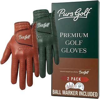 PUR3 Womens Golf Glove Left Hand and Right Hand - 2 Pack Ladies Golf Gloves - Ultra Soft Cabretta Leather