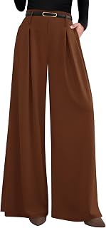 PRETTYGARDEN 2025 Autumn Women Wide Leg Pants Wide Leg Work Palazzo Long Loose Trousers with Pockets