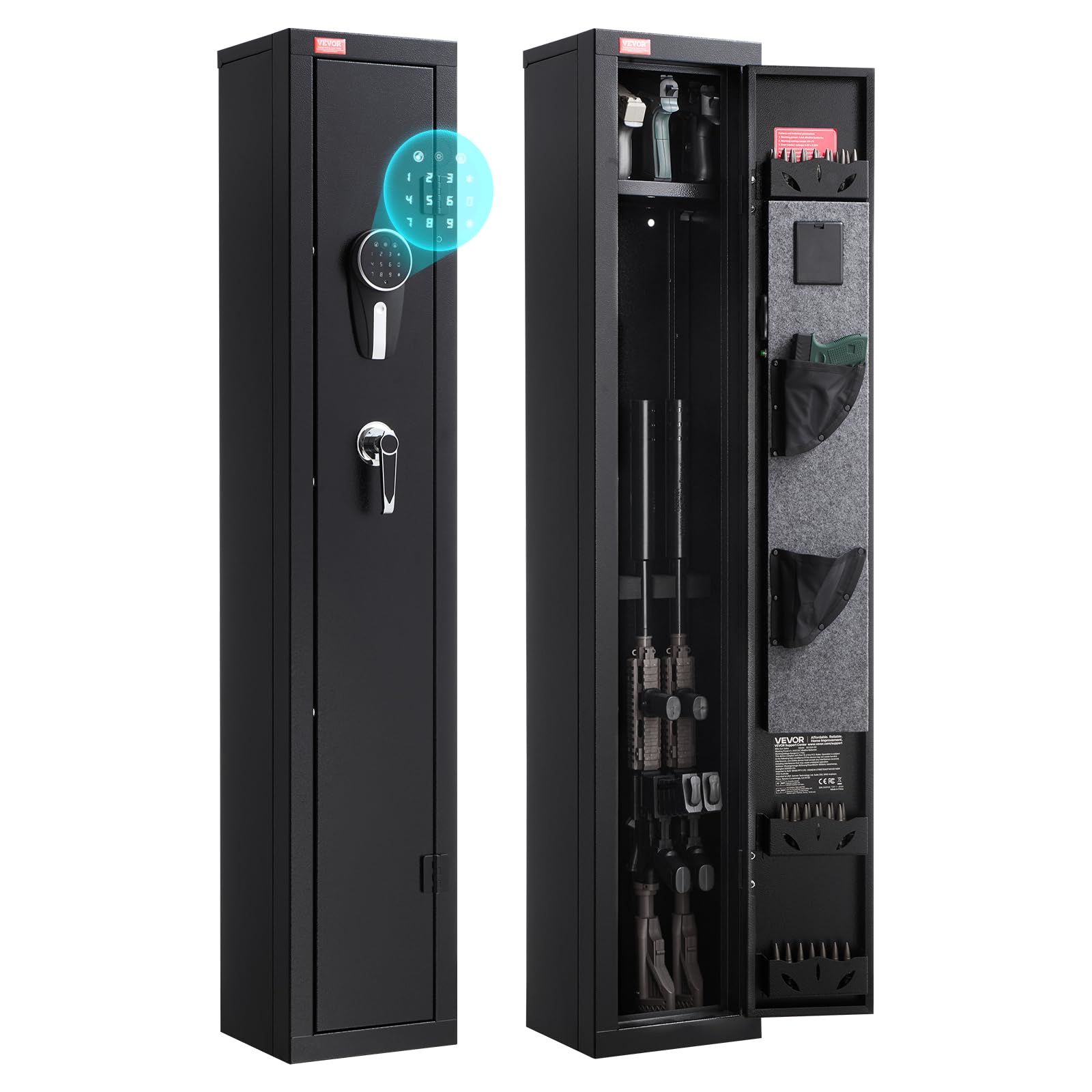VEVOR Gun Safe, Heavy Duty Cold-Rolled Steel Rifle Cabinet with Digital Keypad &