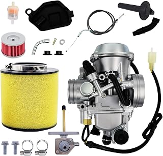 TRX 450 Carburetor Air Filter Oil Filter Replace for Honda Foreman 450 TRX 450 TRX450ES TRX450FE TRX450FM TRX450S 1998-2004 with Throttle Cable Fuel Tank Petcock Valve Set