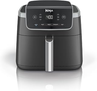 Ninja Air Fryer Pro, 5 Qt, 5-in-1, Grey, AF142 | Air fry, bake, roast, reheat, dehydrate, 1750W, 400F max, Fits 4 lbs fries, Dishwasher-safe