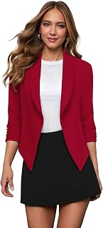 Hybrid & Company Ruched Sleeve Blazer