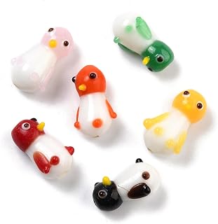 5 Pieces Handmade Penguin Beads 3D Penguin Beads for DIY Necklace Bracelet Earrings Jewelry Making Beading Supplies, 19~21x13~14x11~12mm