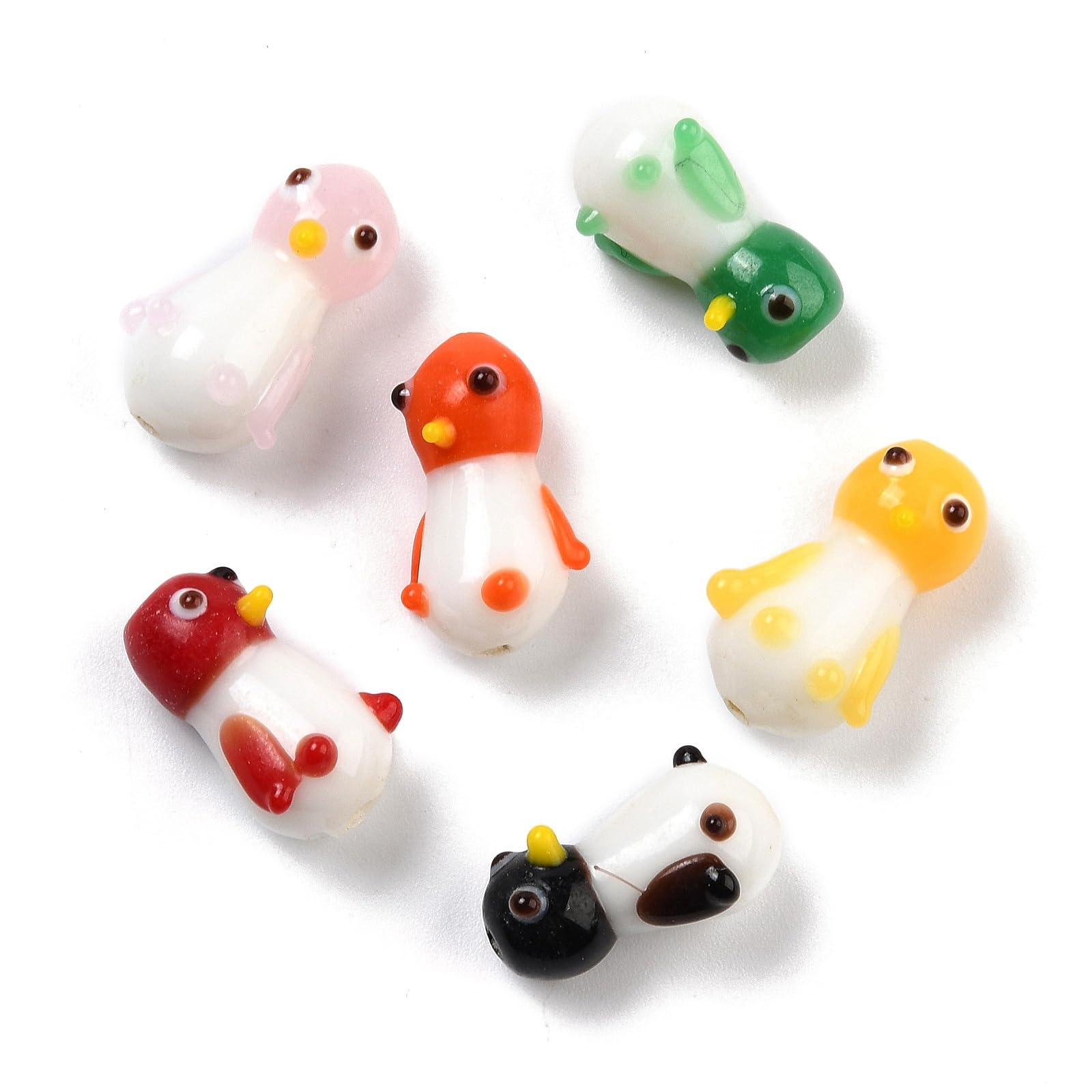 5 Pieces Handmade Penguin Beads 3D Penguin Beads for DIY Necklace Bracelet Earri