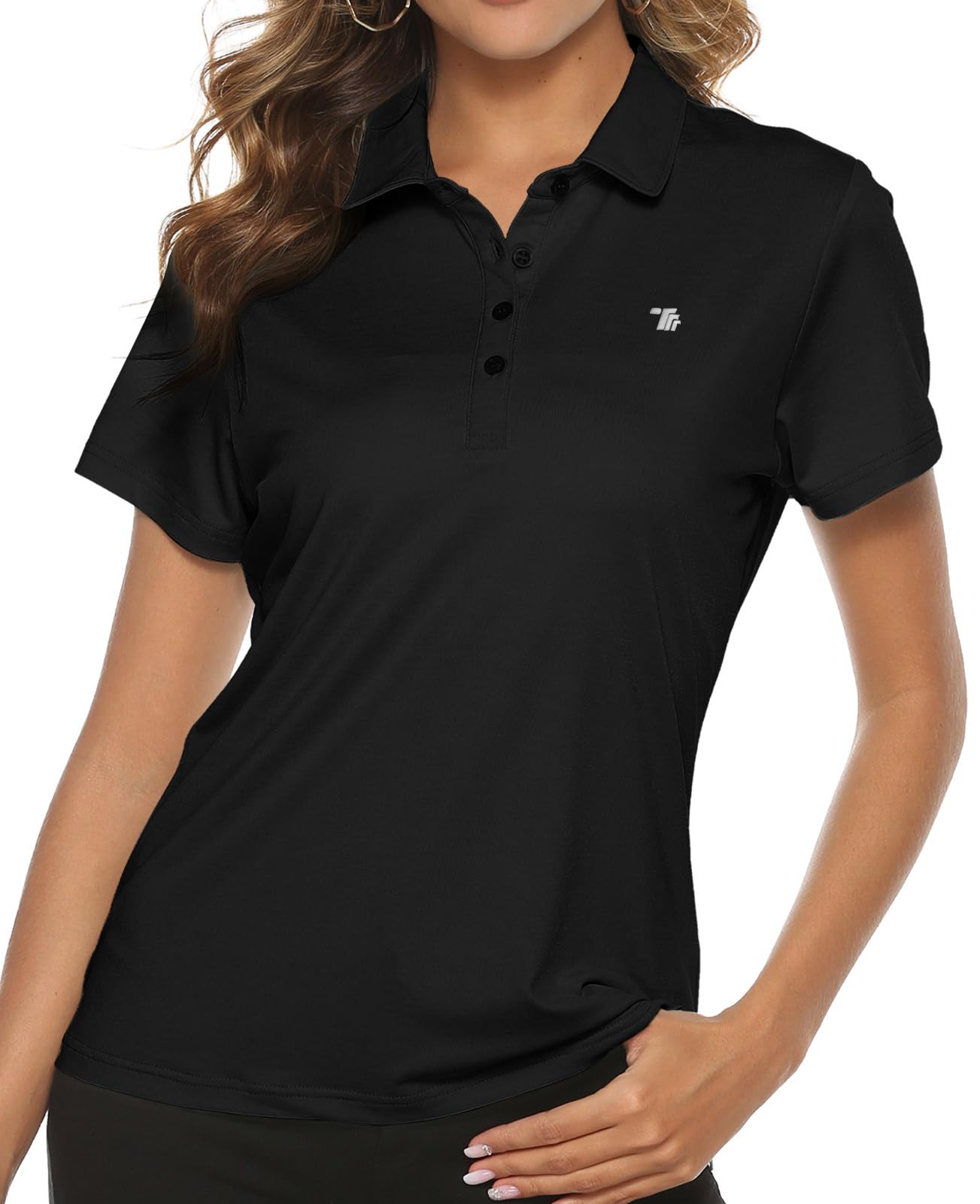 TBMPOY - Polo da golf da donna, leggera, traspirante, a maniche corte, ad asciug