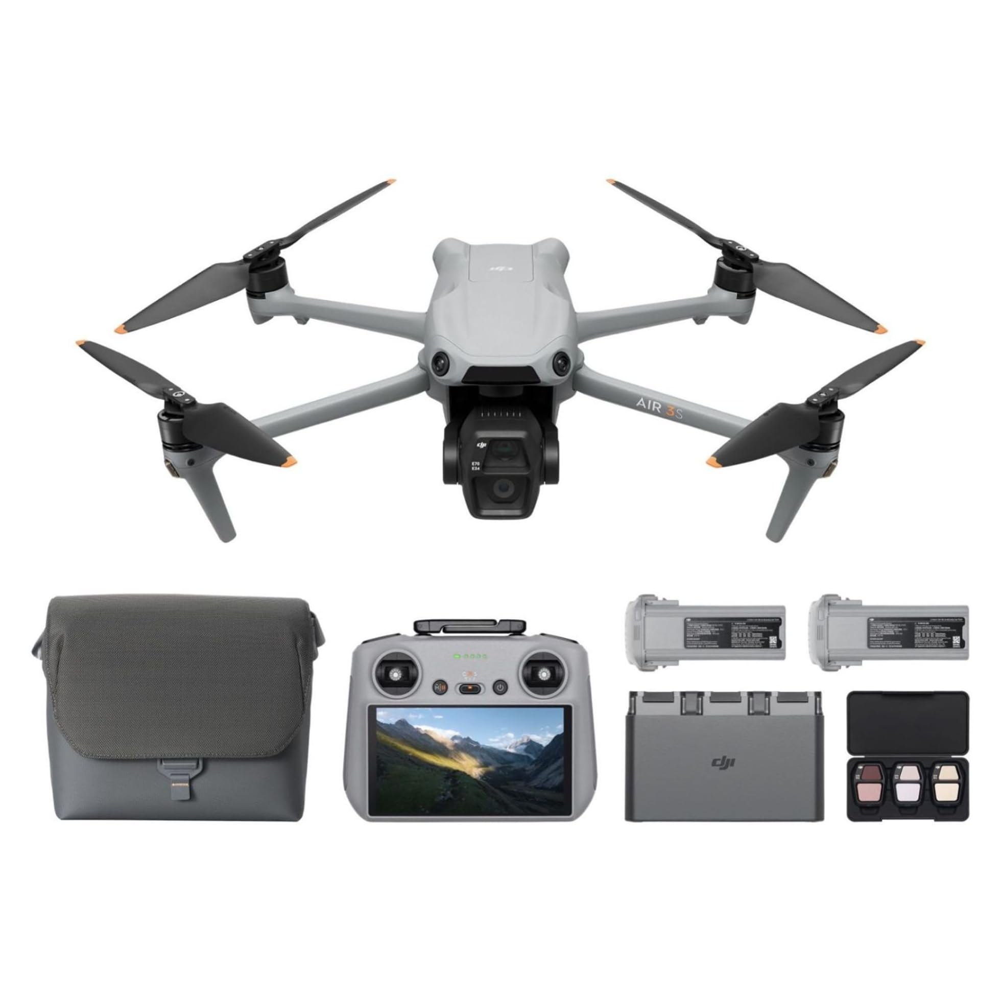 DJI Air 3S Fly More Combo (RC 2 Screen Remote Controller), 4K Drone | Drone With