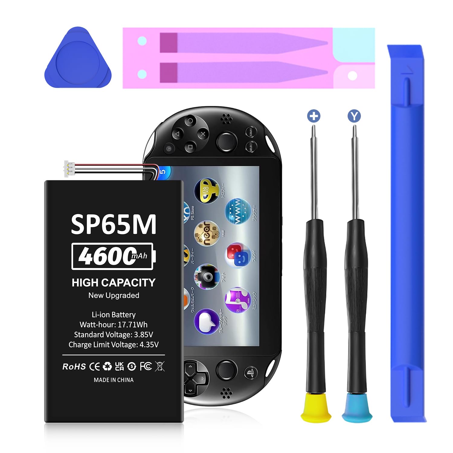 SHENMZ 4600mAh PS Vita 1000 Battery, 2026 Upgraded 0-Cycle + Tools | Replacement