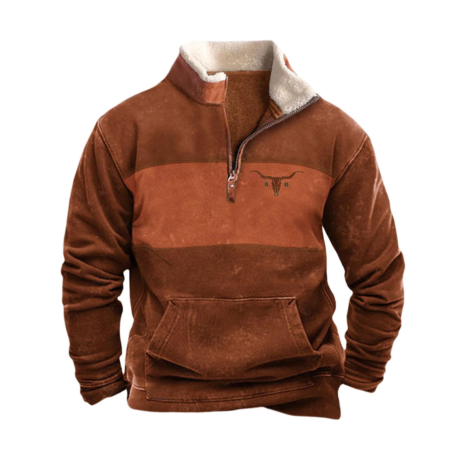 HOTYD Aztec Cowboy Mens Hoodie Vintage Graphic Western Hoodies Casual Long Sleev