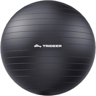 Trideer Yoga Ball for Exercise, Pregnancy, Exercise Ball, Pump Included | Wide Range of Sizes & Colors,Versatile for Multiple Activities,Non-Slip Frosted Surface,Quick Inflation with Pump Included