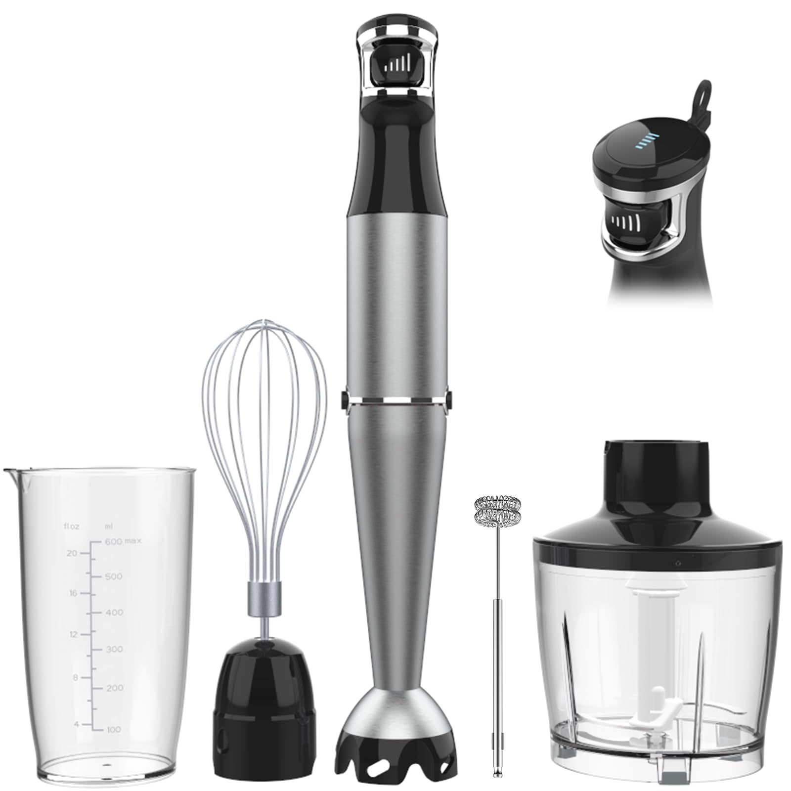 Turelar Immersion Blender Handheld Corded, 1100W 5 in 1 Hand Blender Set | Trigg