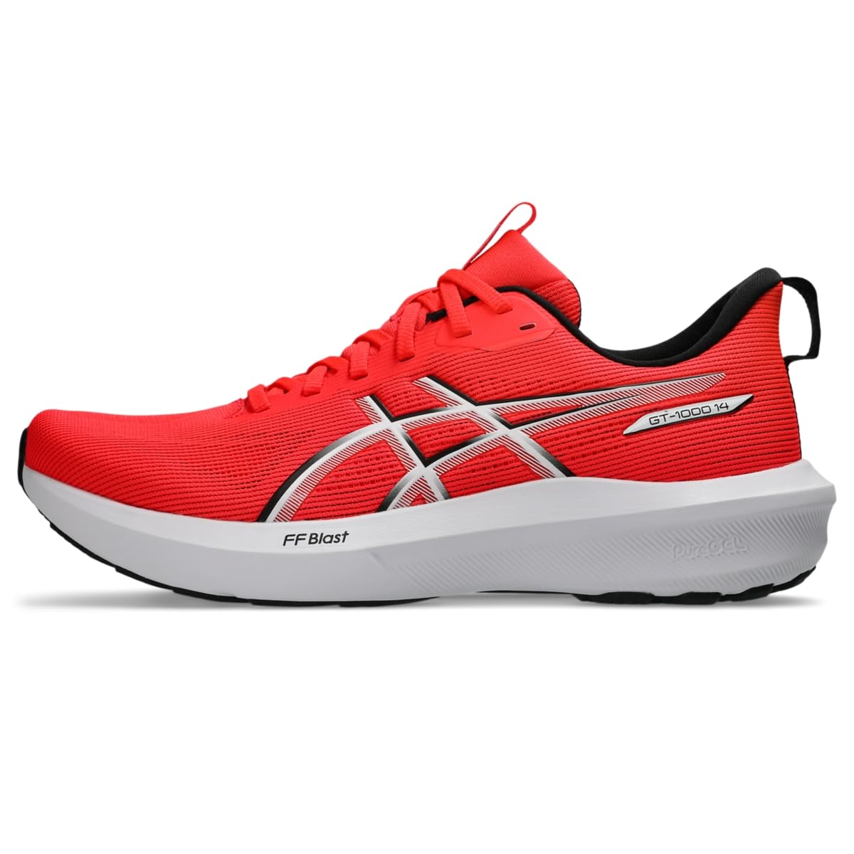 ASICS GT-1000 14, Zapatillas de correr para hombre, negro, rojo (Flash Red/Black