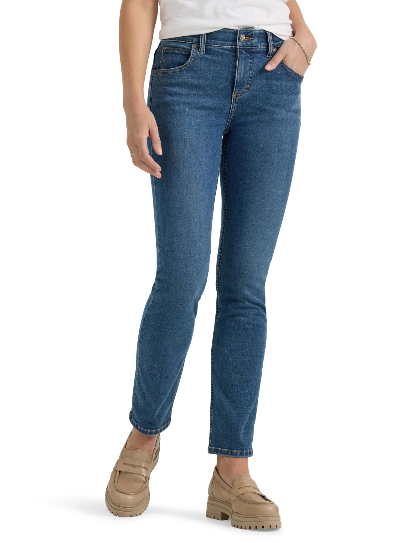 Lee Women's Ultra Lux Comfort With Flex Motion Slim Straight Jean With Ever Fit
