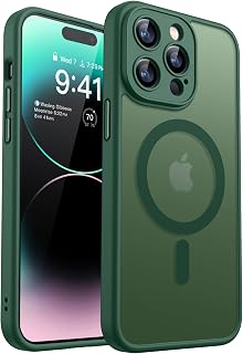 CANSHN Magnetic Shockproof for iPhone 14 Pro Max Case, Deep Green