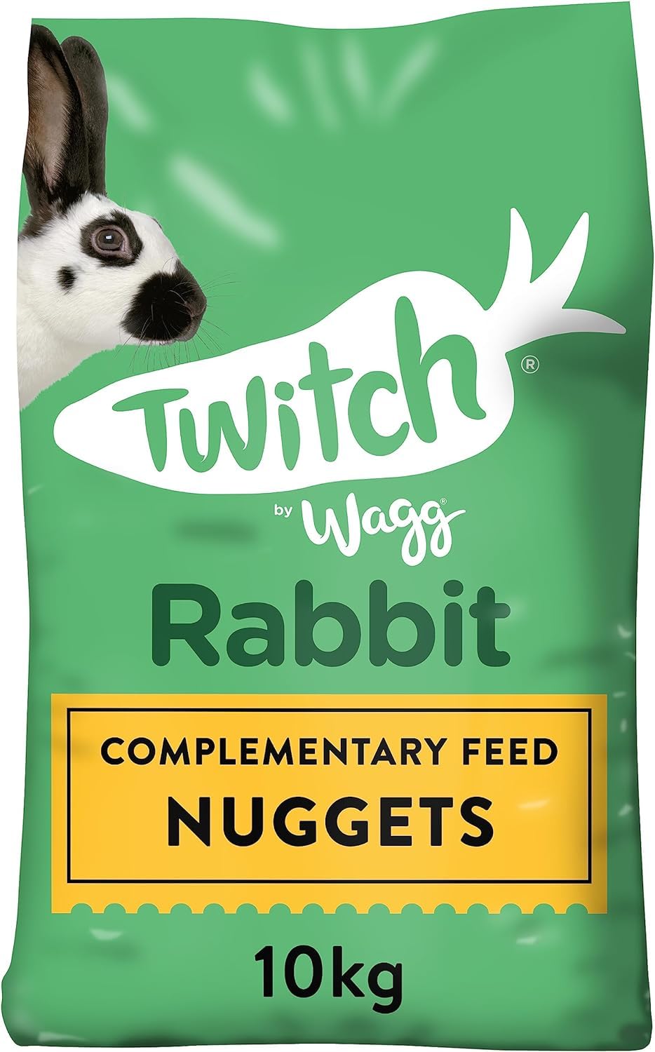 Wagg Twitch Rabbit Food 10kg | Complementary Feed Nuggets - High Fibre & Yeast E
