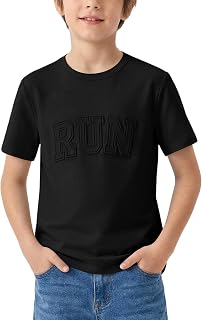 Haloumoning Maglietta a maniche corte per bambini, estiva, casual, girocollo, alla moda, 5-14 anni