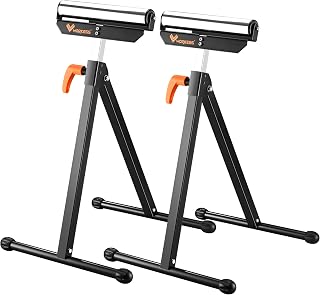 WORKESS Folding Roller Stand, Adjustable Height Material Rolling Stand for Woodworking, 132 LB Load Capacity, 2 Pack
