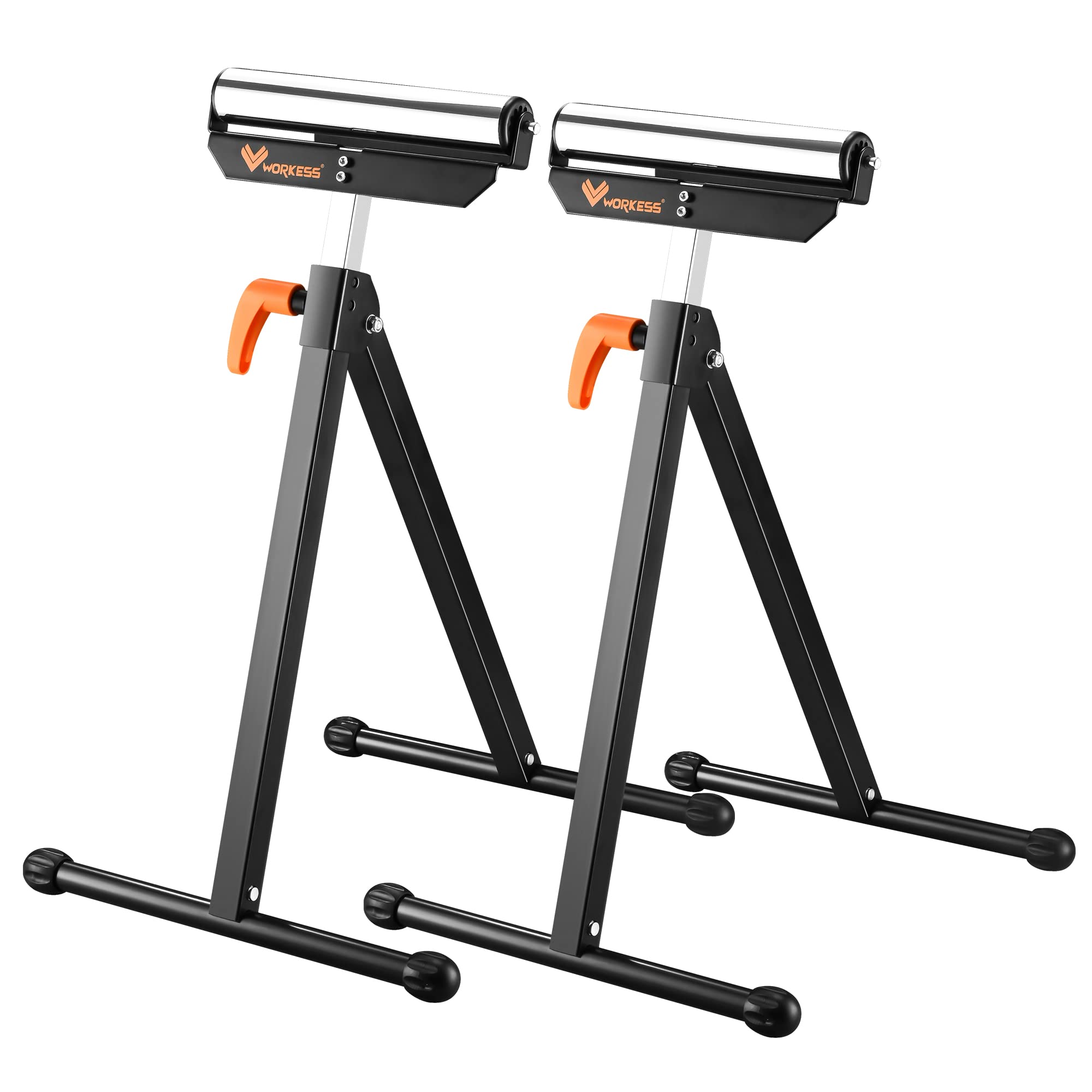WORKESS Folding Roller Stand, Adjustable Height Material Rolling Stand for Woodw