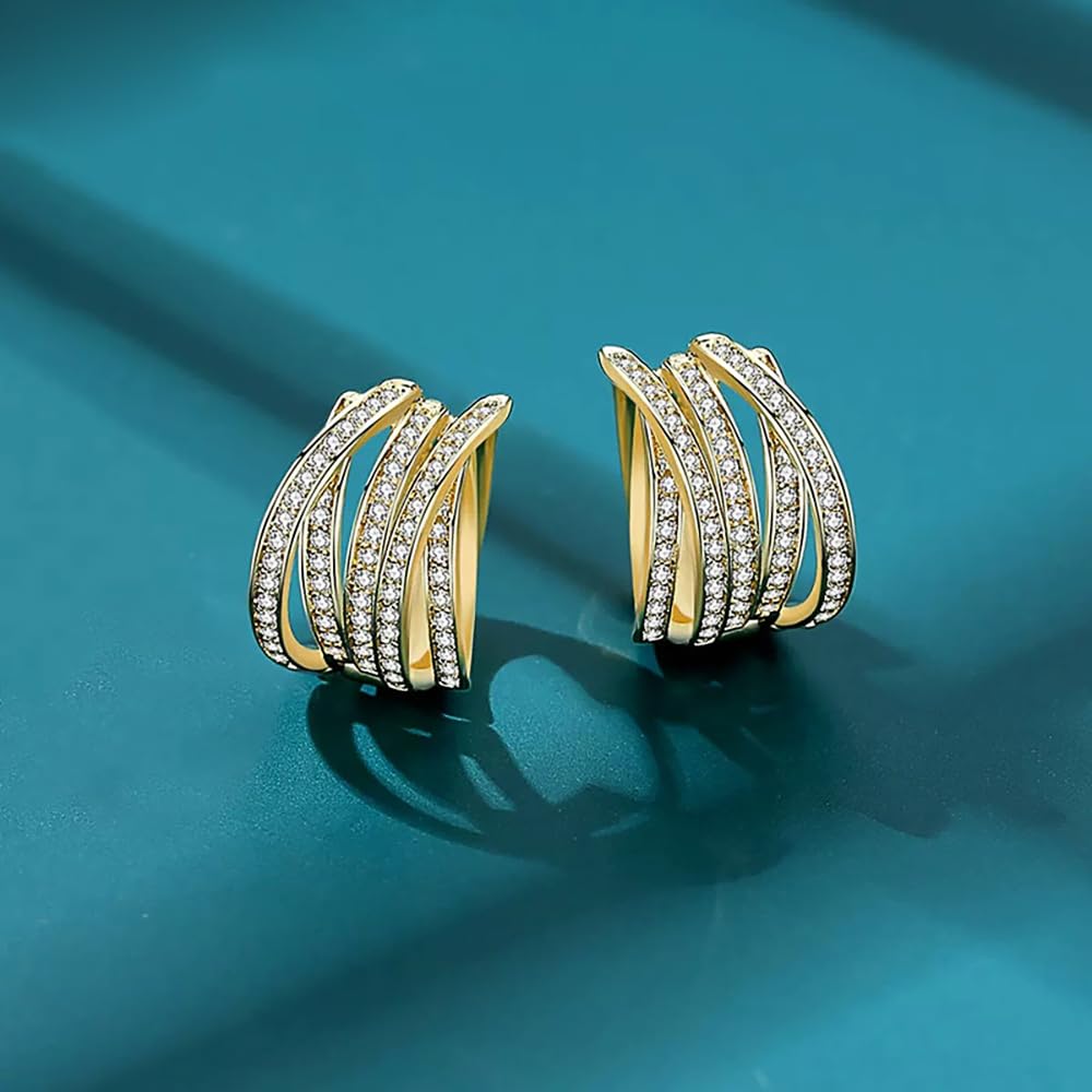 Multicross Design Hoop Earrings for Women Modern Fashion Jewelry