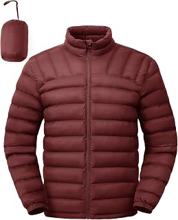 TBMPOY Men's Lightweight Packable Puffer Winter Jackets Puffy Water-Resistant Bubble Insulated Coat