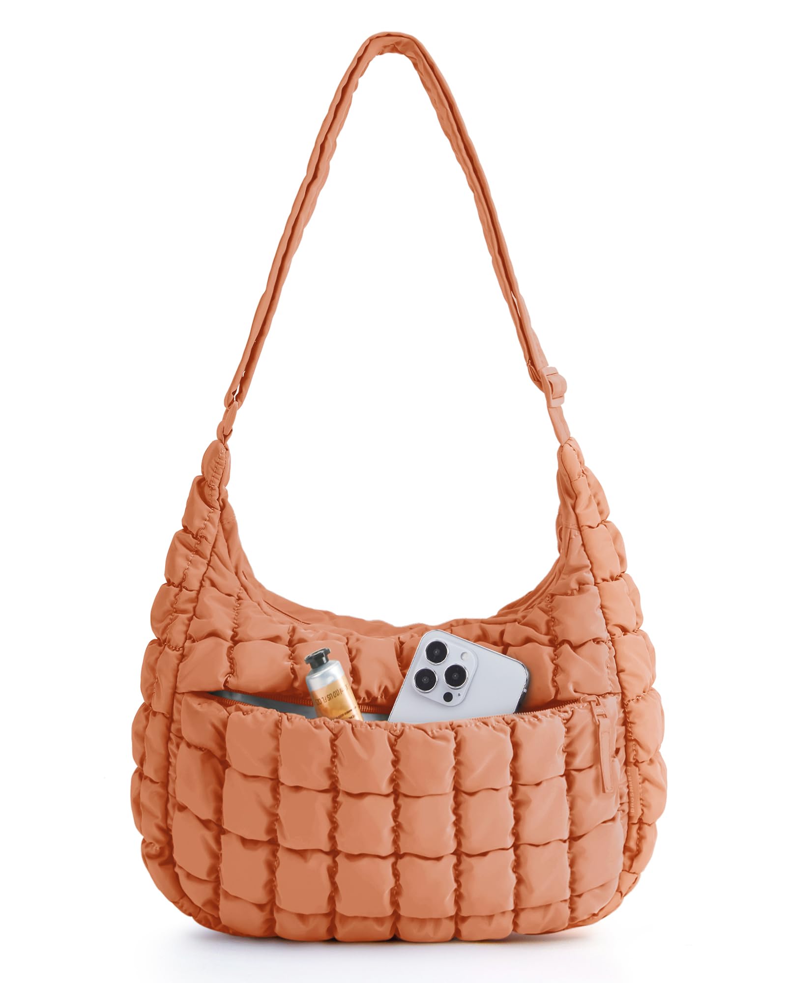 BAGSMART Quilted Crossbody Bag for Women, Lightweight Puffer Purse for Travel, D