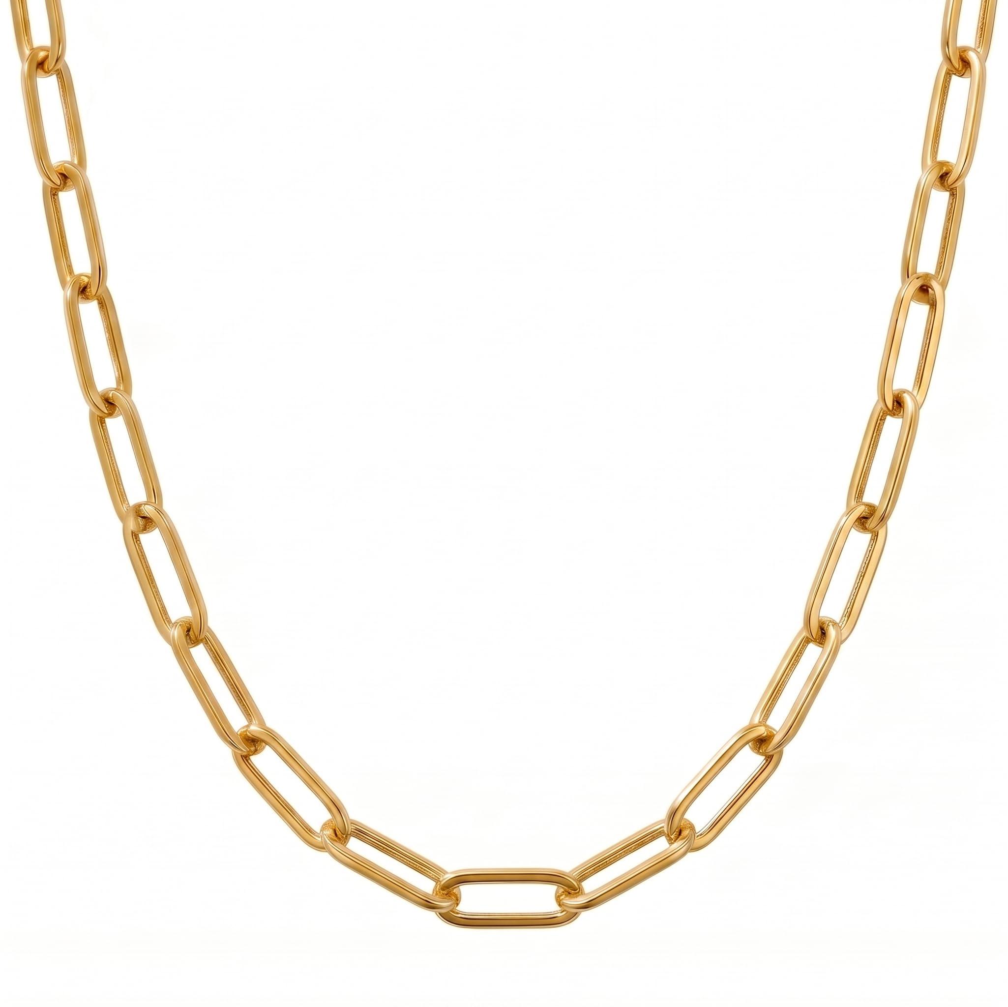 Italian 1/200 14K Yellow Gold Overlay Paperclip Link Chain Necklace 4 mm 18 to 2