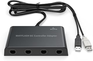 MAYFLASH Gamecube Controller Adapter for Wii U, PC Windows and Switch/Switch 2, 4 Ports