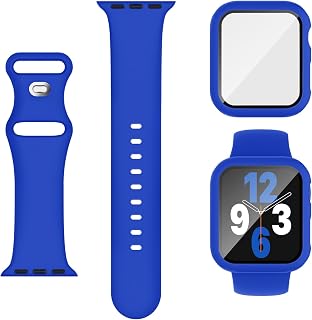 Adorique 3 in 1 Sport Strap Compatible with Apple Watch 40mm 41mm 42mm 44mm 45mm 46mm, Soft Silicone Watch Band for iWatch Series SE 10 9 8 7 6 5 4 3
