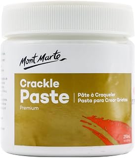 Mont Marte Crackle Paste Premium 8.45 US fl.oz (250ml) Tub for Texture Painting Effect with Opaque Finish, Ideal for a Range of Surfaces