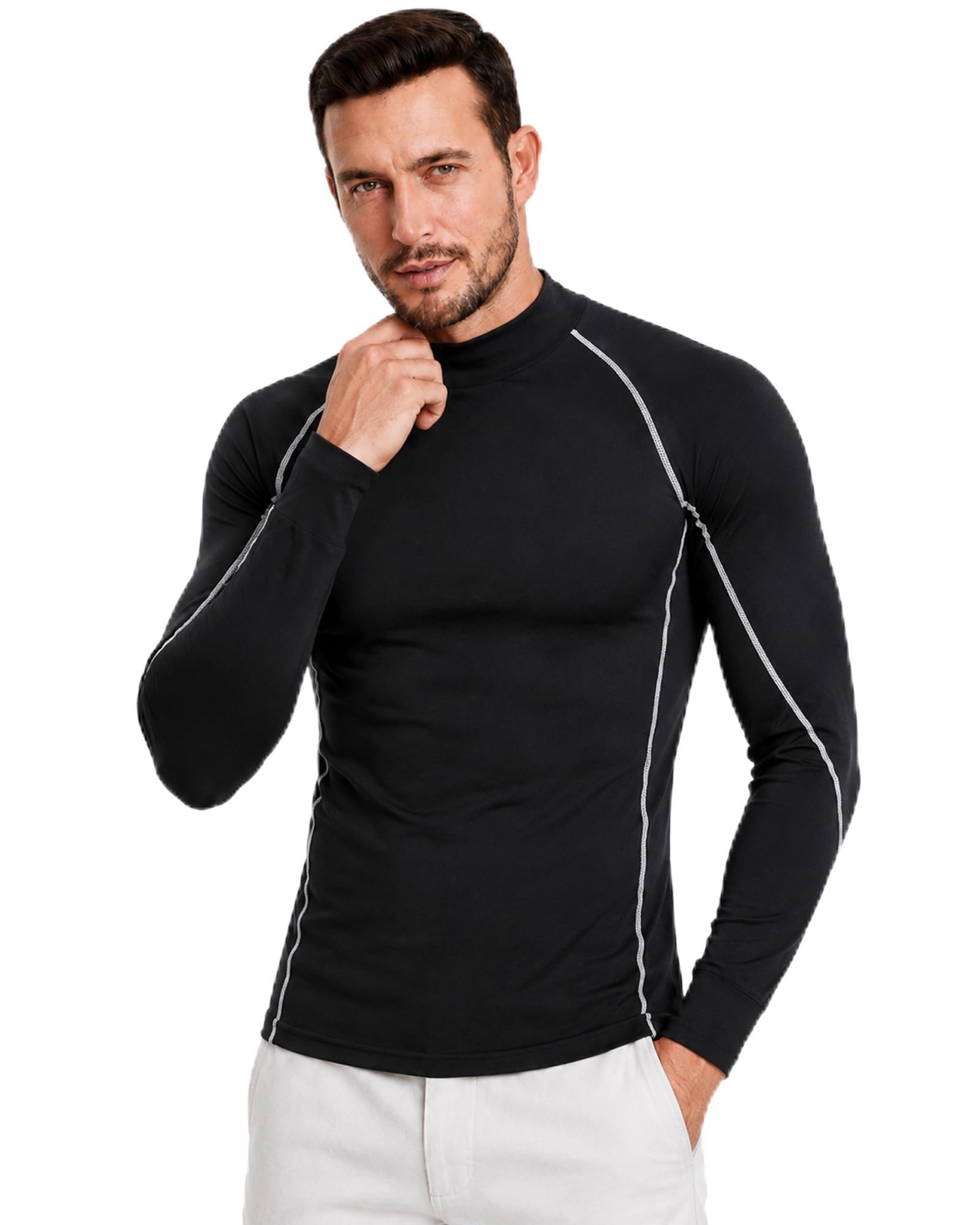 Mens T Shirts Long Sleeve Casual T-Shirts Basic Work Tee Tops